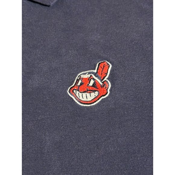 MLB Cleveland Indians Shirt Collar Button Chief Wahoo Tee Sz M Baseball Sports - Picture 6 of 10